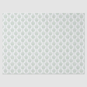 Papier Mousseline Vintage Sage Green Damask Pattern Decoupage