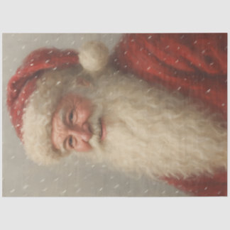 Papier Mousseline Vintage Santa Claus Christmas Decoupage