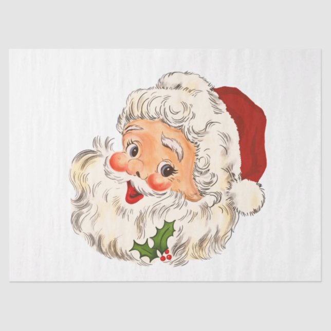Papier Mousseline Vintage Santa Clause Découpage de Noël St. Nick (Recto)