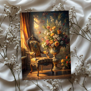 Papier Mousseline Vintage shabby chic baroque fauteuil or roses