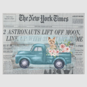 Papier Mousseline Vintage Shabby Chic Yorkie Et Ephémère De Camion