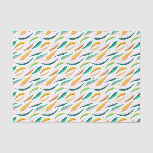 Papier Mousseline Vintage Spring Pastel Leaves Foliage (Recto)