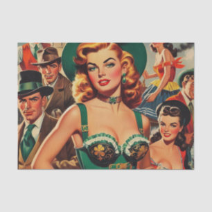 Papier Mousseline Vintage St. Patrick's Day Pin Up