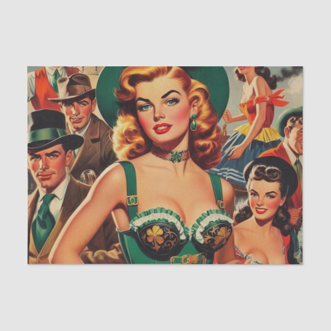 Papier Mousseline Vintage St. Patrick's Day Pin Up (Recto)