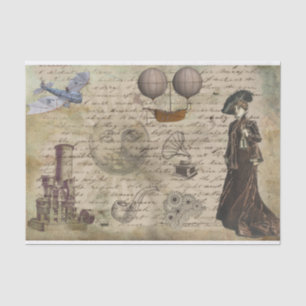 Papier Mousseline Vintage Steampunk Élégante dame victorienne