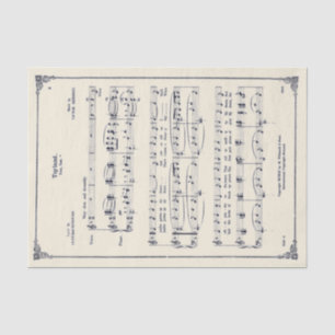 Papier Mousseline Vintage Toyland Sheet Musique Parchemin de Noël