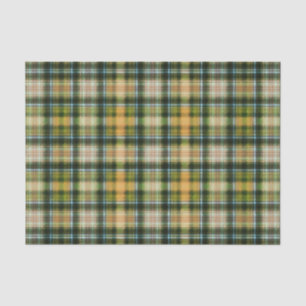 Papier Mousseline Vintage vert orange St Patrick plaid motif