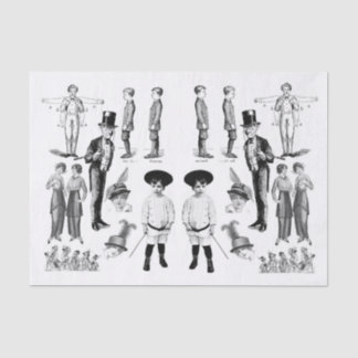 Papier Mousseline Vintage Victorien Figures Découpage Collage