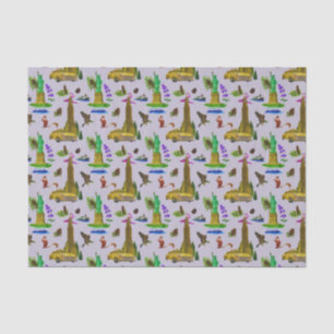Papier Mousseline Vintage voyage Skyline New York Liberty Automne