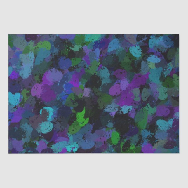 Papier Mousseline Violet, bleu et noir Abstrait (Recto)