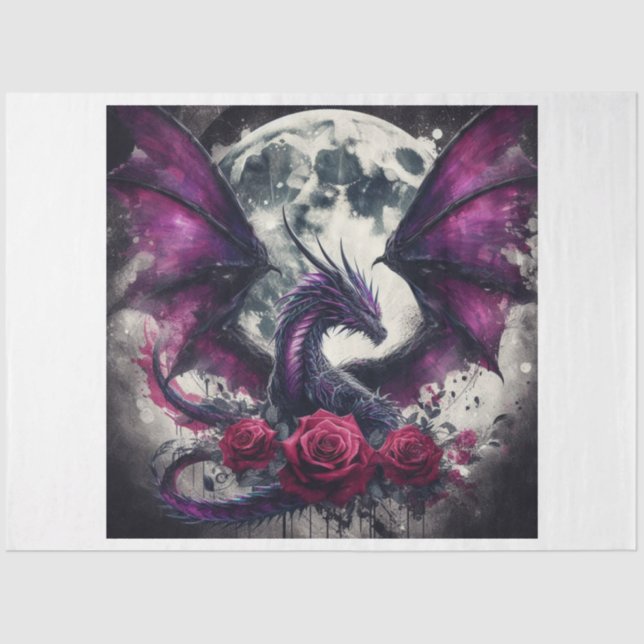 Papier Mousseline Violet Dragon (Recto)