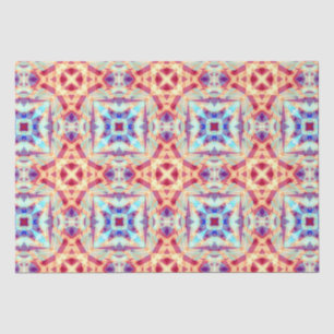 Papier Mousseline violet jaune Turquoise rouge géométrique marocain