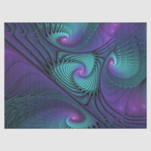 Papier Mousseline Violet rencontre Turquoise moderne art fractal abs