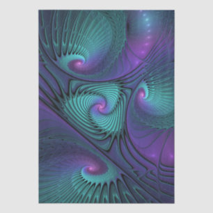 Papier Mousseline Violet rencontre Turquoise moderne art fractal abs