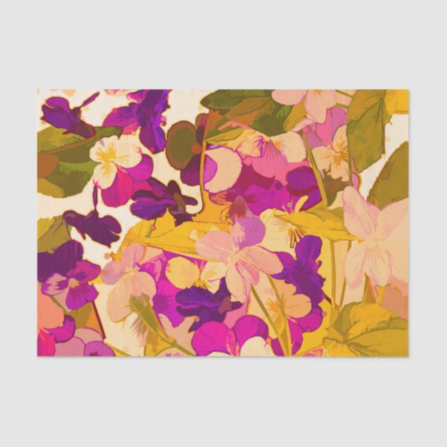 Papier Mousseline Violets au soleil 10lb Tissu Papier, Blanc (Recto)
