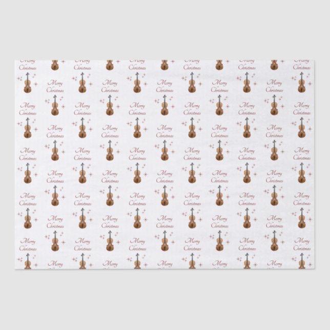 Papier Mousseline Violons festifs Snowflakes musicaux de Noël (Recto)