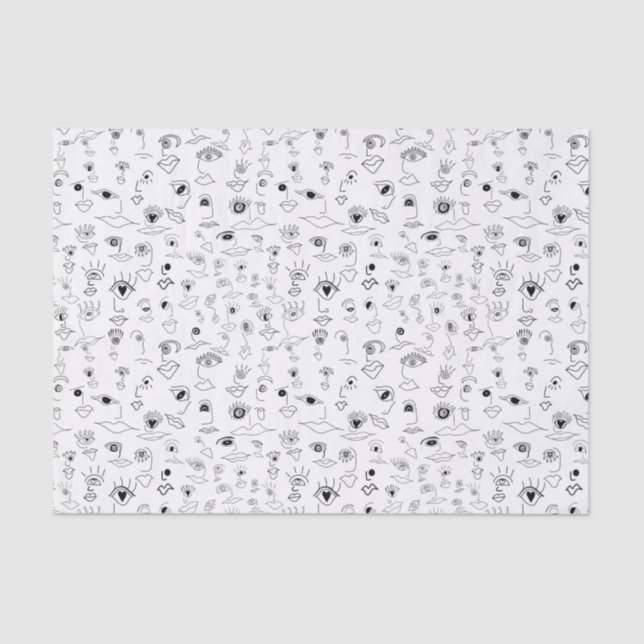 Papier Mousseline Visages (Recto)