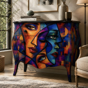 Papier Mousseline Visages abstraits cubistes radieux Découpage
