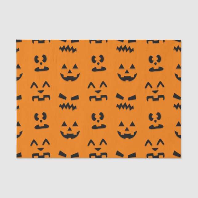 Papier Mousseline Visages Citrouilles classiques (Recto)
