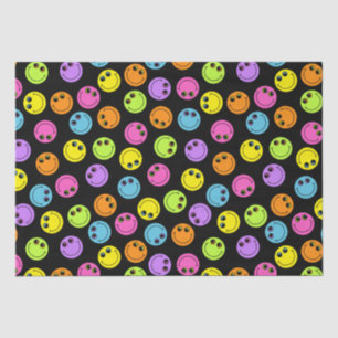 Papier Mousseline Visages colorés sur le noir