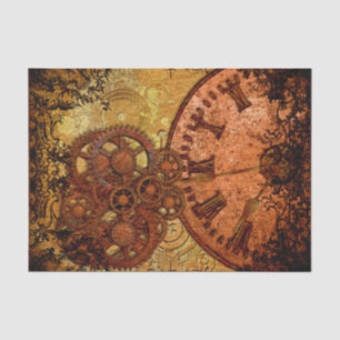 Papier Mousseline Vitesse grunge et horloge de Steampunk