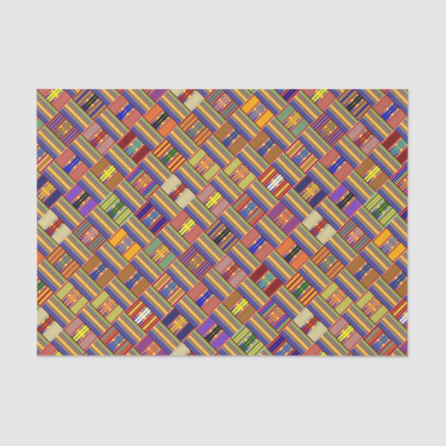 Papier Mousseline Vitrail africain Kente K45 Angled (Recto)