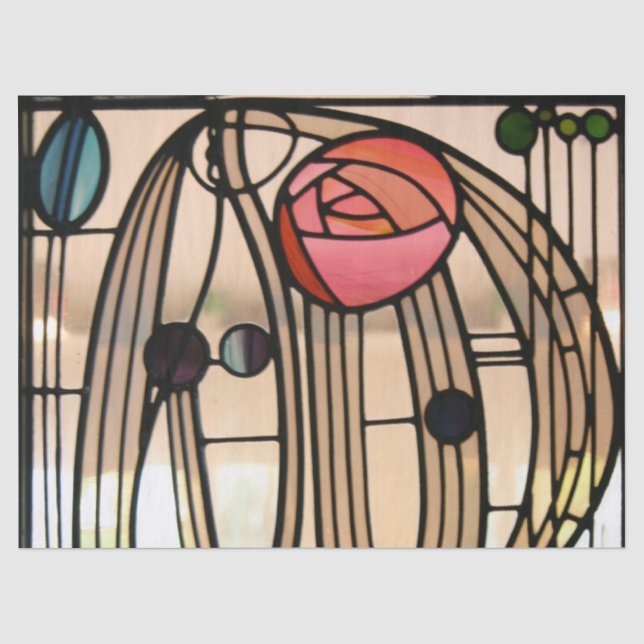 Papier Mousseline Vitrail, Hill House par Mackintosh (Recto)