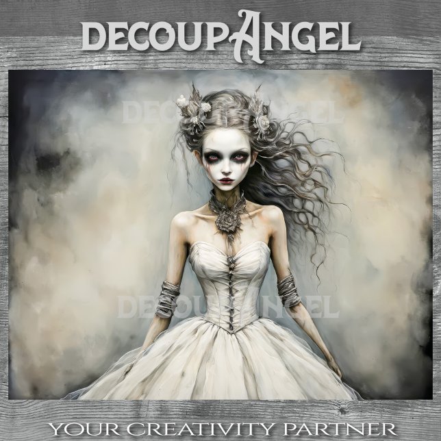 Papier Mousseline Viviana de mariée au crépuscule - Découpage - (Créateur téléchargé)