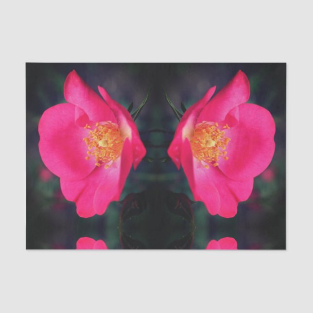 Papier Mousseline Vivid Pétales rose Abstrait Découpage florale (Recto)