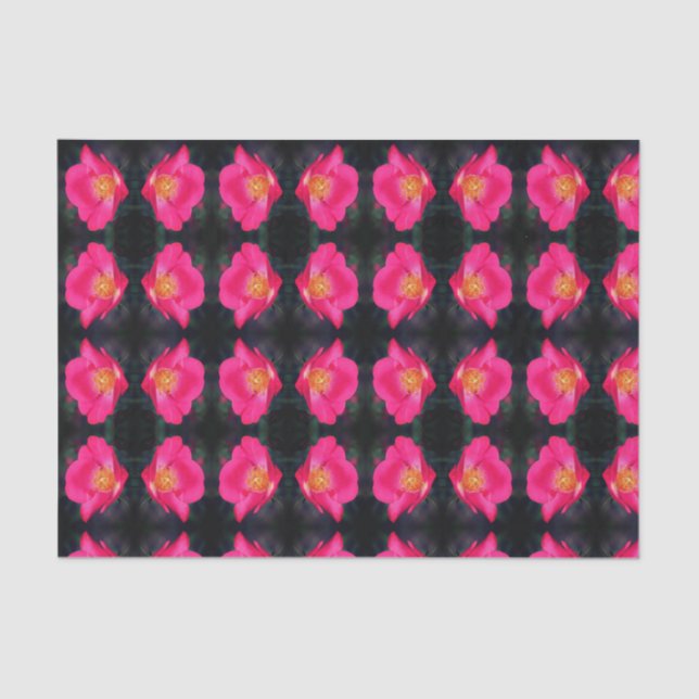 Papier Mousseline Vivid Rose rose Abstrait motif floral Découpage (Recto)