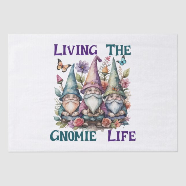 Papier Mousseline Vivre la vie de gnome (Recto)