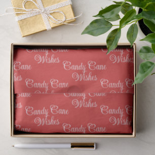 Papier Mousseline Vœux de Canne à Sucre   Cadeau Rouge Classique de 