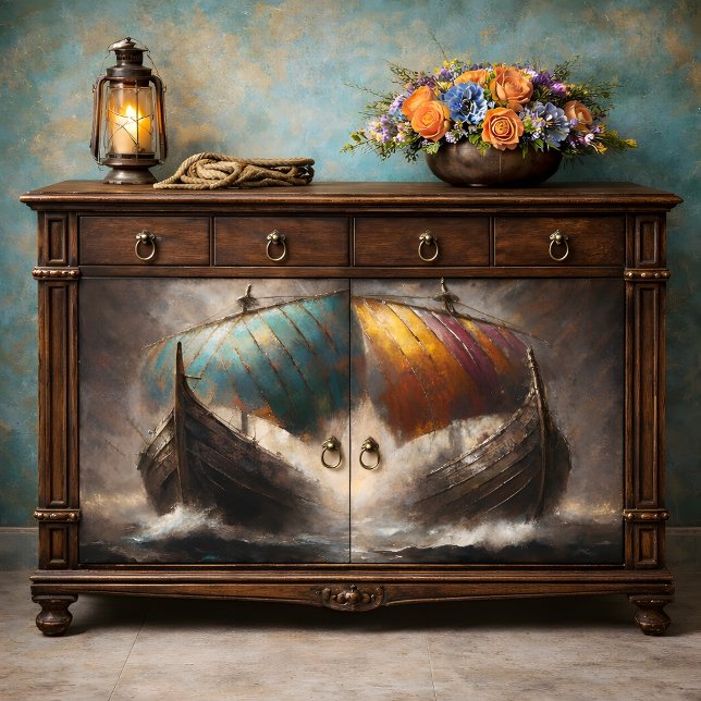 Papier Mousseline Voiles Viking en collision Découpage (Viking Sails Clash Decoupage Tissue Paper)