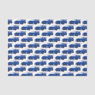 Papier Mousseline Voiture de sport bleue avec illustration airfos