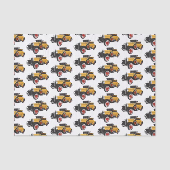 Papier Mousseline Voiture jaune classique 1931 (Recto)