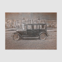 Voiture noire sépia vieillie antique vintage