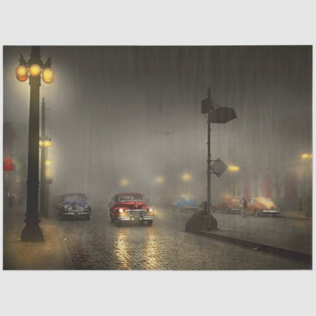 Papier Mousseline Voiture - Sur une route isolée 1940 (Recto)