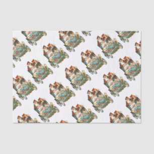 Papier Mousseline Voiture Vintage Noël du Père Noël