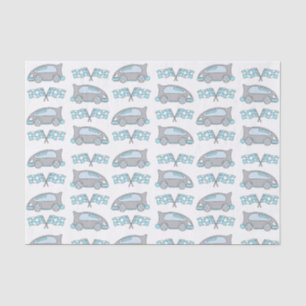 Papier Mousseline Voitures de course et drapeaux mignons motif enfan