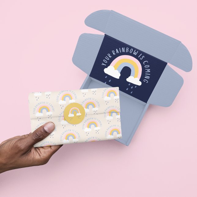 Papier Mousseline Votre Arc-en-ciel vient un sac cadeau (Encourage someone special with this, "Your rainbow is coming" tissue paper! )