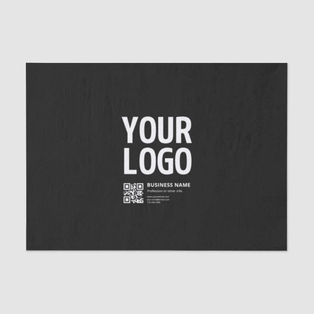 Papier Mousseline Votre logo avec QR code et texte modifiables (Recto)