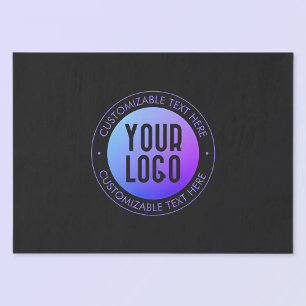 Papier Mousseline Votre logo & Dégradé ombré bleu et violet moderne