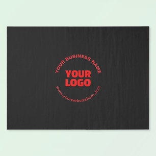Papier Mousseline Votre logo et texte circulaire modifiable, rouge o