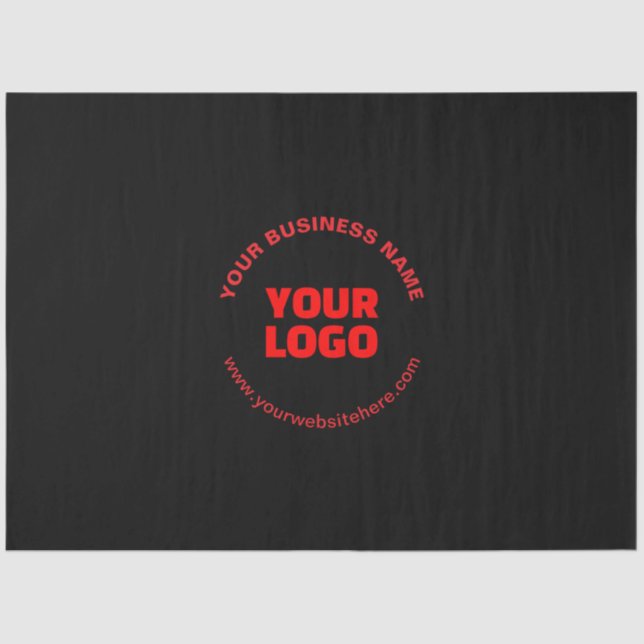 Papier Mousseline Votre logo et texte circulaire modifiable, rouge o (Recto)