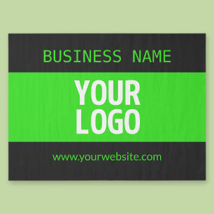 Papier Mousseline Votre logo ou image Noir et vert brillant