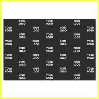 Papier Mousseline Votre logo simple logo répétitif | Noir