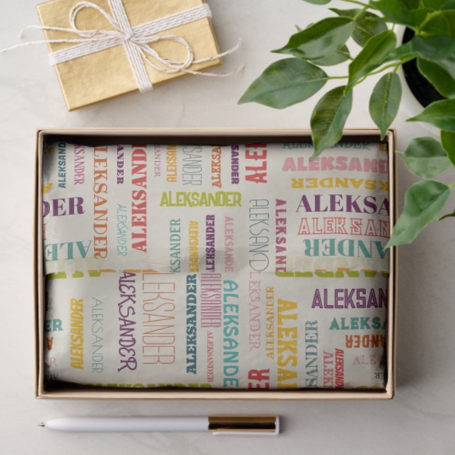Papier Mousseline Votre (Long) nom est partout (Cadeau)