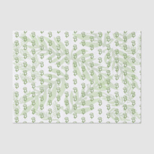 Papier Mousseline Votre monogramme sur la feuille verte