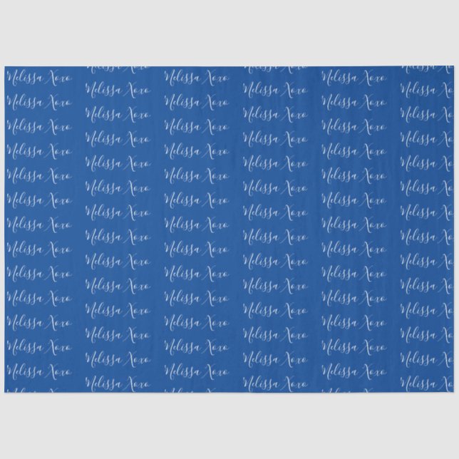 Papier Mousseline Votre nom bleu foncé (Recto)