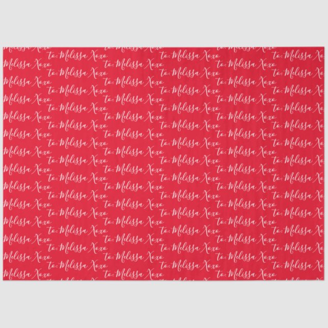 Papier Mousseline Votre nom rouge (Recto)